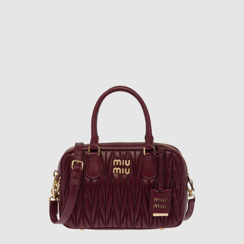 미우미우 여성 아르카디 마테라쎄 나파 가죽 백 - Miumiu Womens Arcadi Matelasse Bag - mib12643x