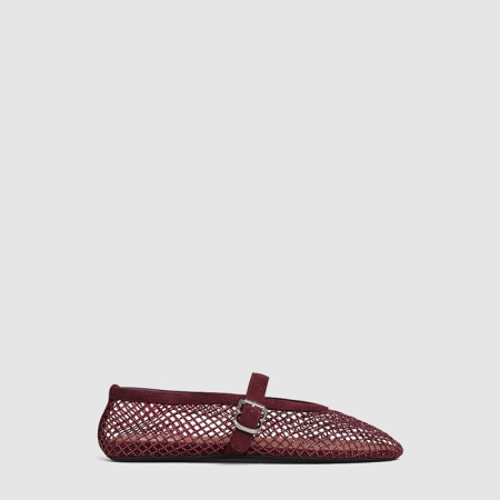 알라이아 여성 피시넷 발레 플랫 슈즈 - Alaia Womens Fishnet Ballet Flat Shoes - als8782x