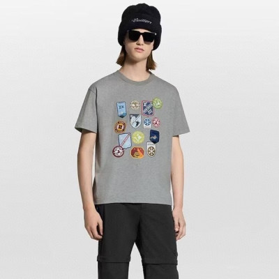 루이비통 남성 라운드 반팔 티셔츠 - Louis vuitton Mens Round Tshirt - lvc12604x