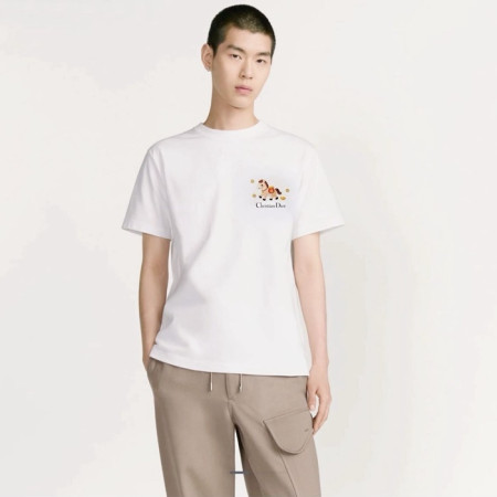 디올 남성 라운드 반팔 티셔츠 - Dior Mens Round Tshirt - dic12643x