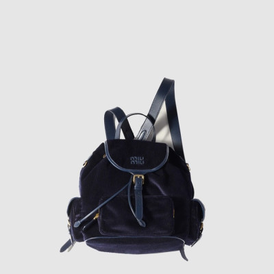 미우미우 여성 코듀로이 백팩 - MiuMiu Womens Corduroy Backpack - mib12888x