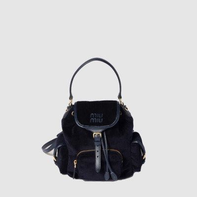 미우미우 여성 코듀로이 백팩 - MiuMiu Womens Corduroy Backpack - mib12889x
